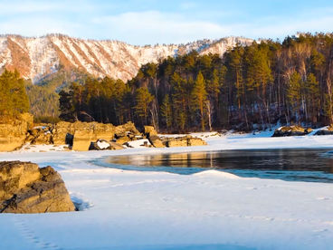 Река Катунь весной Река Катунь весной