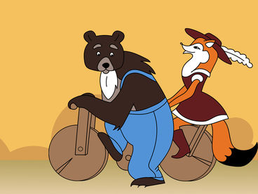 Лиса, медведь и мотоцикл с коляской Лиса, медведь и мотоцикл с коляской